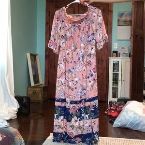 Pink and navy floral